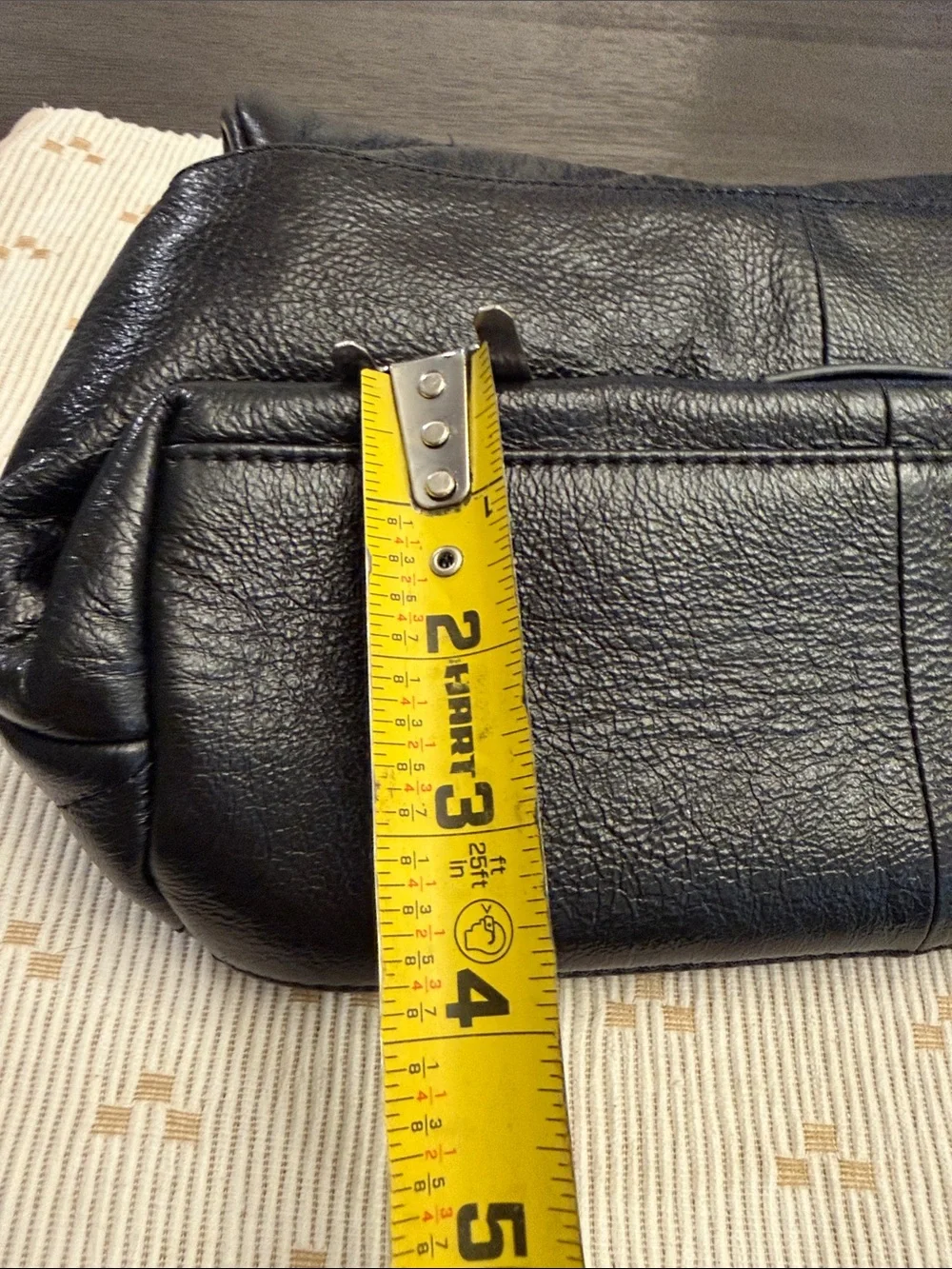 Vince Camuto Black Quilted Leather Envelope Clutch Evening Bag OS